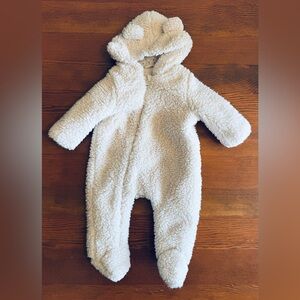 Zara Soft White Sherpa Kids Footie